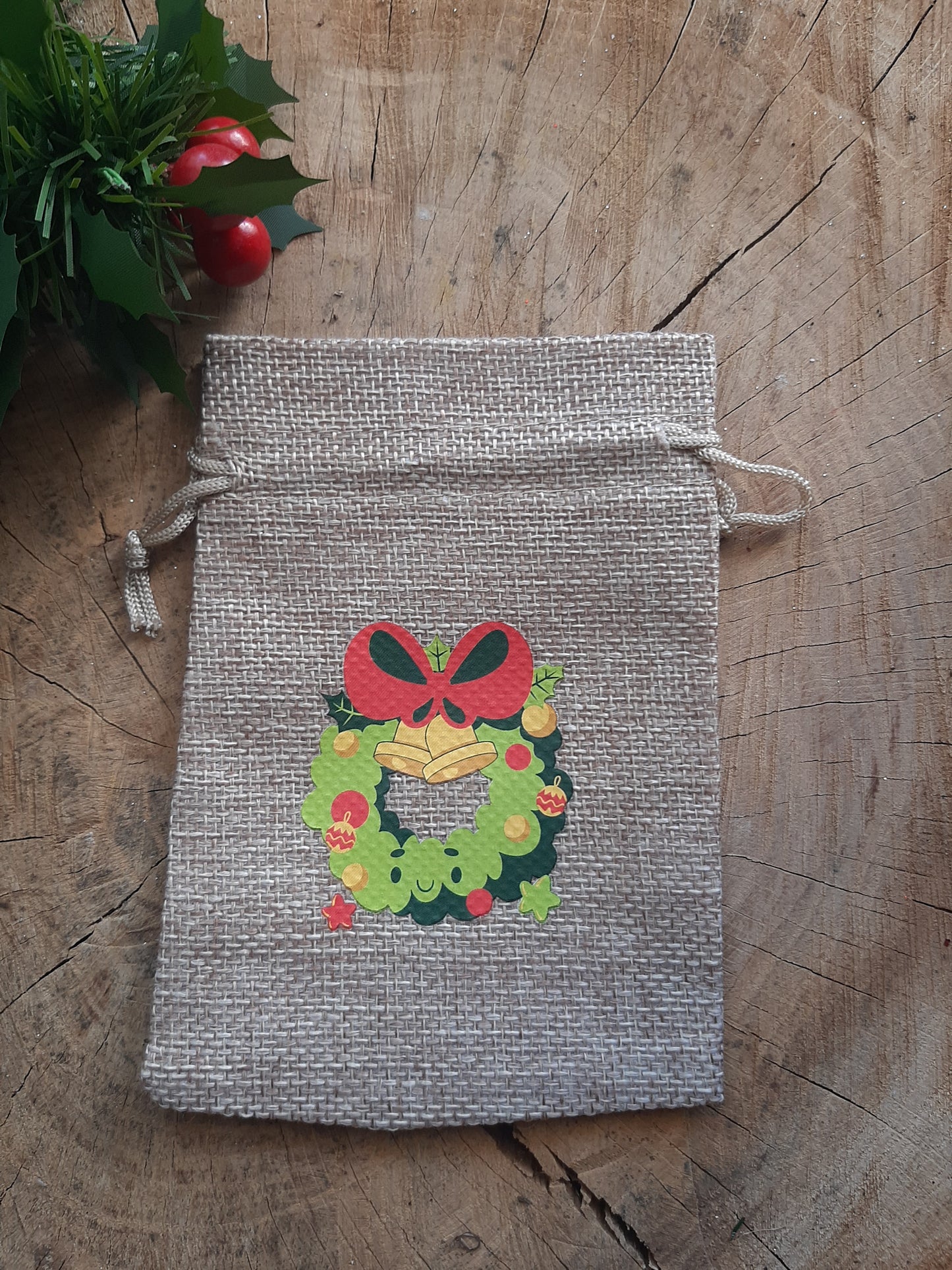 Christmas Wrapping - Hessian gift bag (10 x 15) *Diff Styles