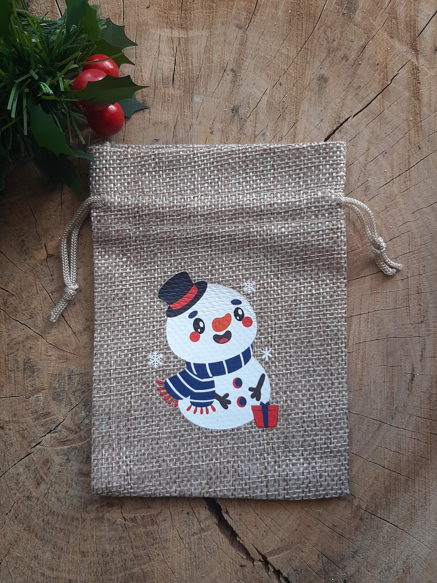 Christmas Wrapping - Hessian gift bag (10 x 15) *Diff Styles