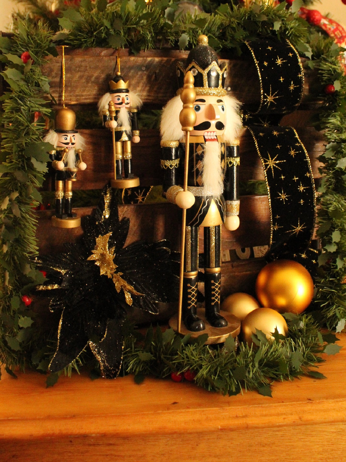 Christmas Nutcracker Ornament - Gold and Black