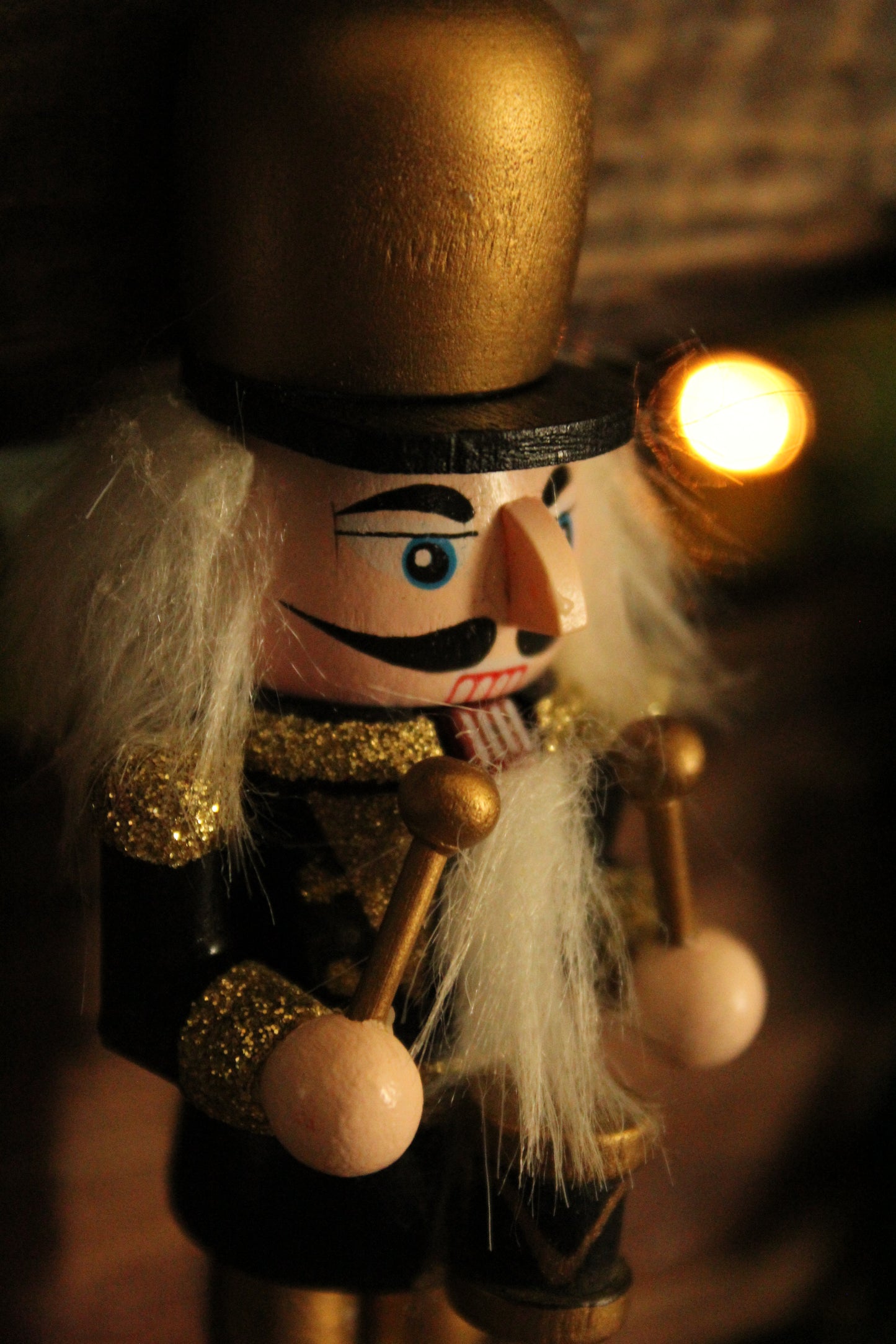 Christmas Nutcracker Ornament - Gold and Black