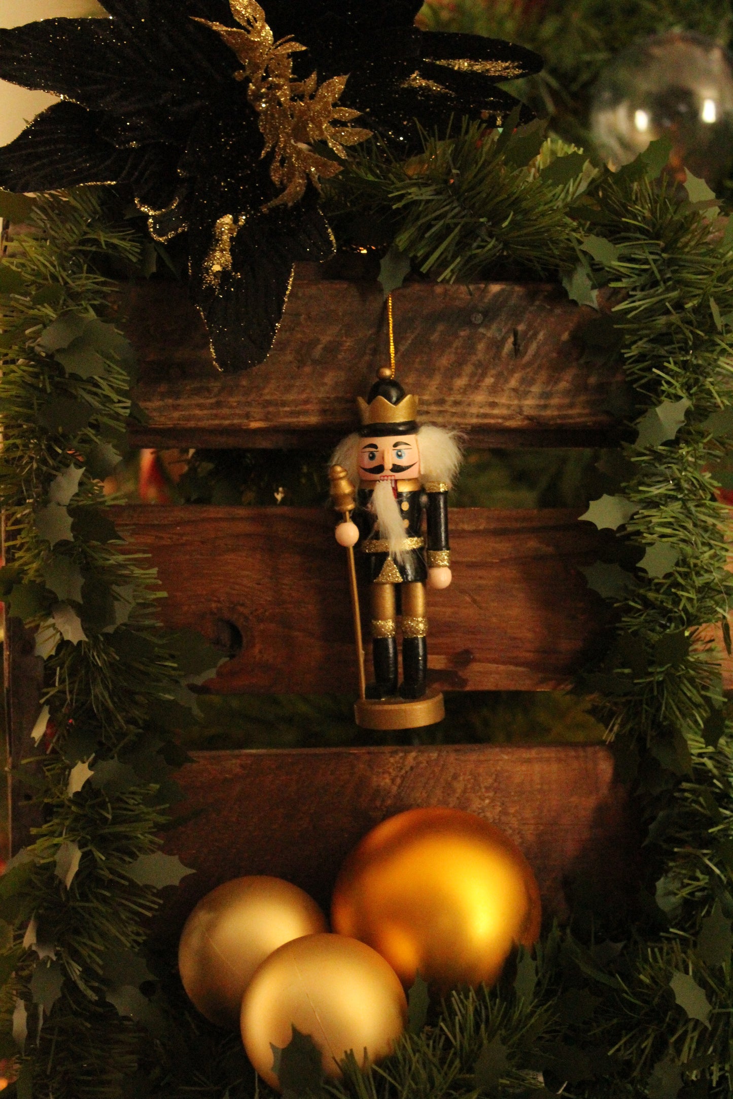 Christmas Nutcracker Ornament - Gold and Black