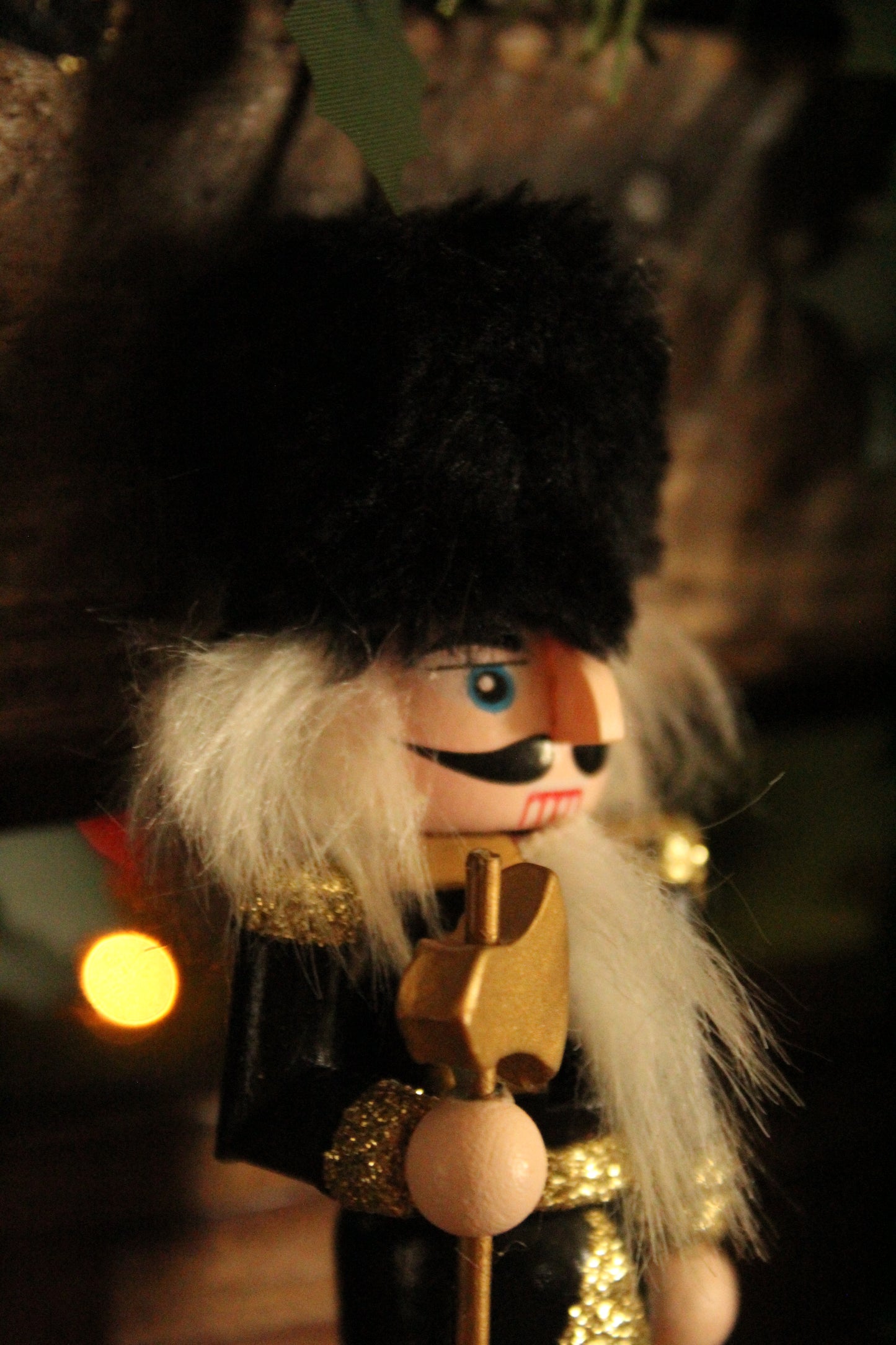 Christmas Nutcracker Ornament - Gold and Black