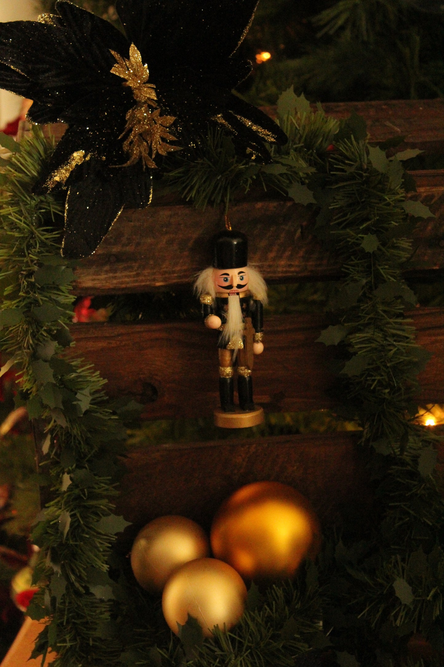 Christmas Nutcracker Ornament - Gold and Black