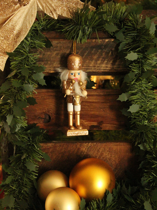 Christmas Nutcracker Ornament - Gold and Silver