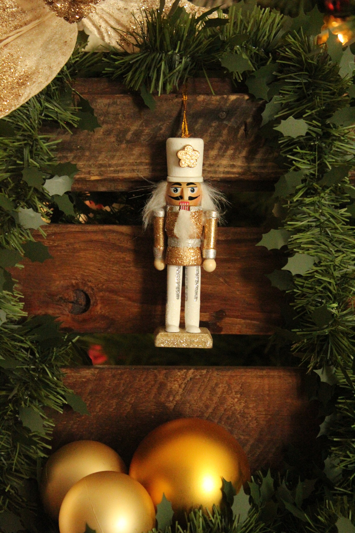 Christmas Nutcracker Ornament - Gold and Silver