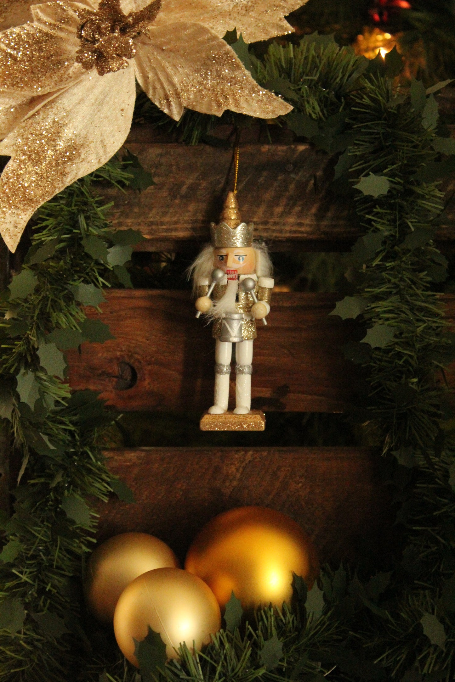 Christmas Nutcracker Ornament - Gold and Silver