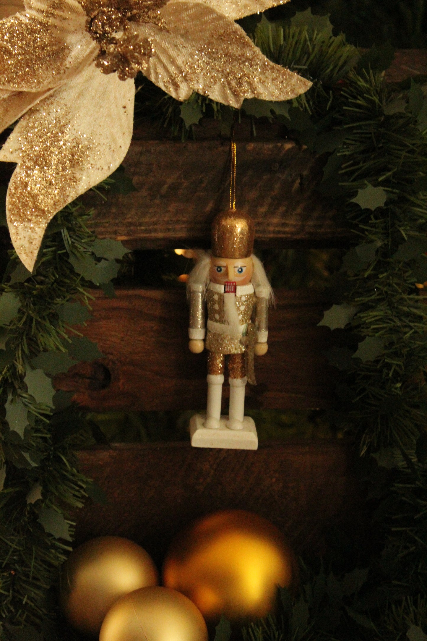 Christmas Nutcracker Ornament - Gold and Silver