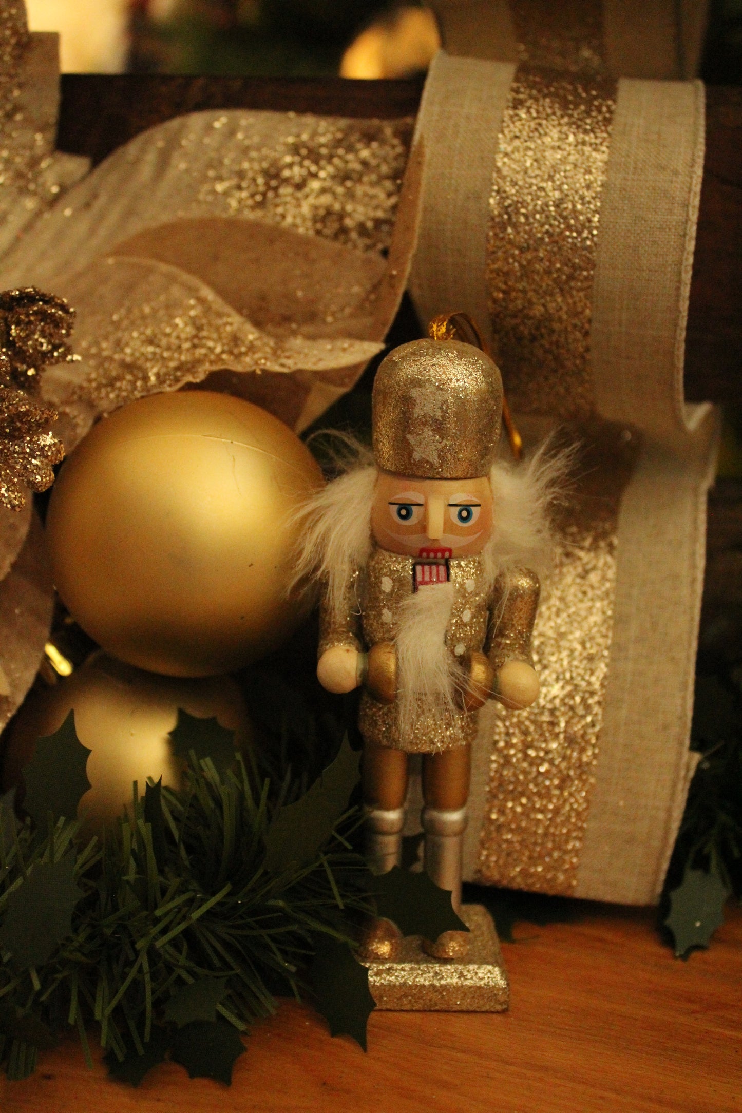 Christmas Nutcracker Ornament - Gold and Silver