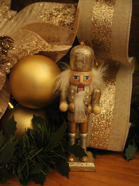 Christmas Nutcracker Ornament - Gold and Silver - Music