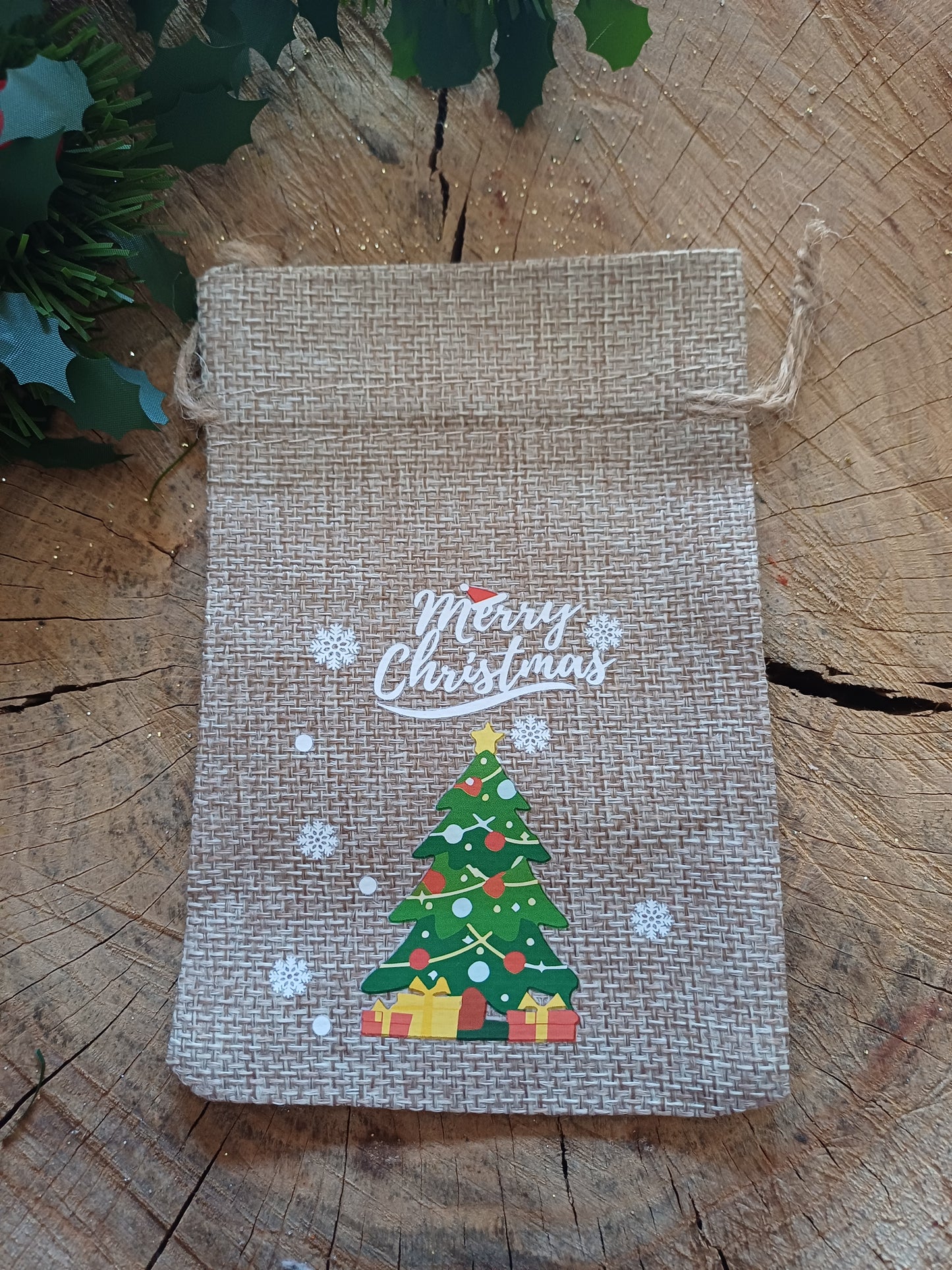 Christmas Wrapping - Hessian gift bag (10 x 15) *Diff Styles