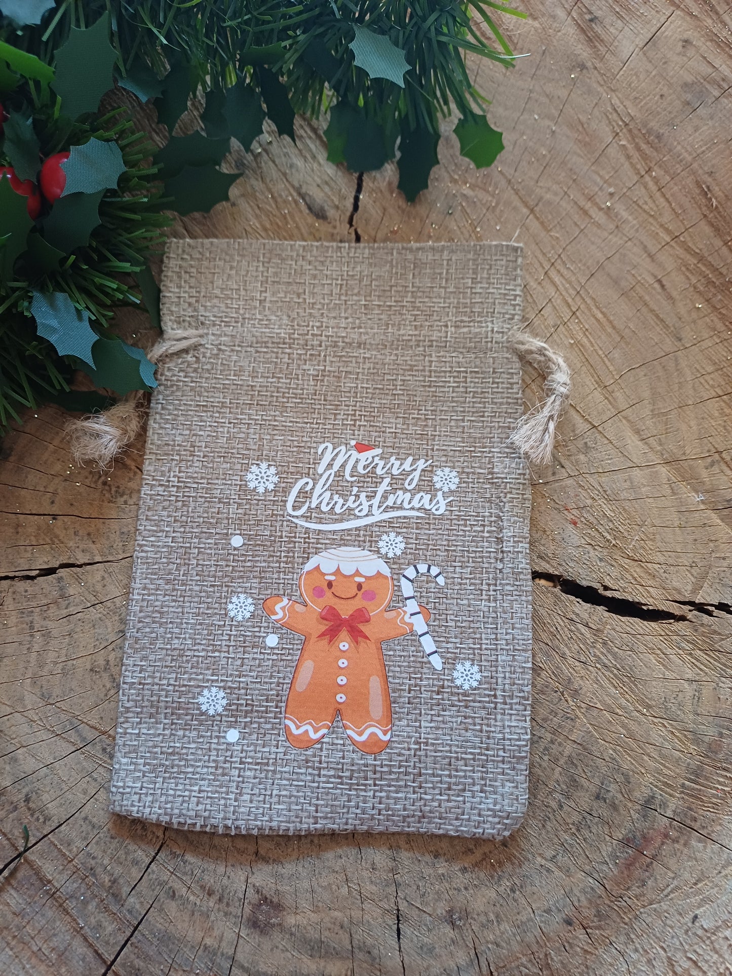 Christmas Wrapping - Hessian gift bag (10 x 15) *Diff Styles