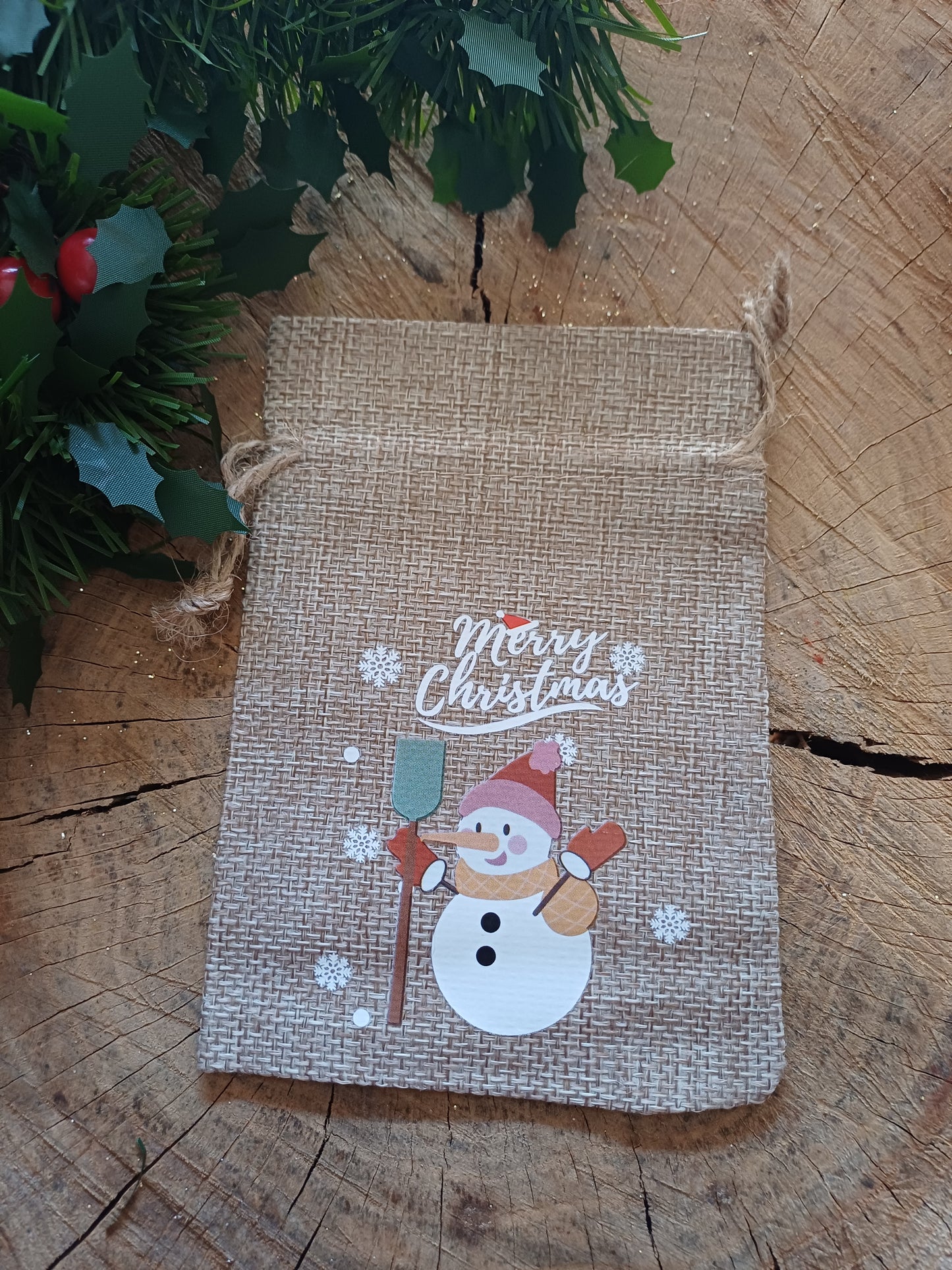 Christmas Wrapping - Hessian gift bag (10 x 15) *Diff Styles