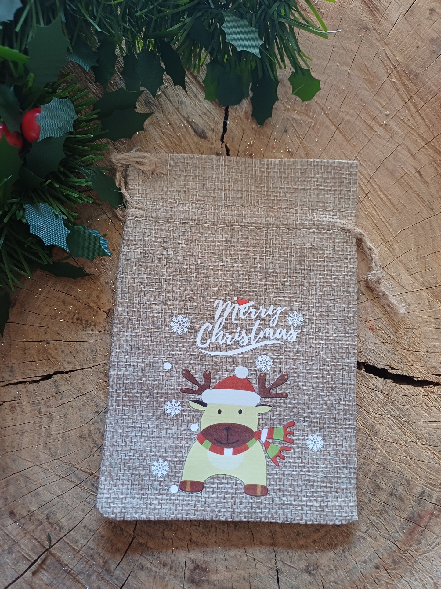 Christmas Wrapping - Hessian gift bag (10 x 15) *Diff Styles