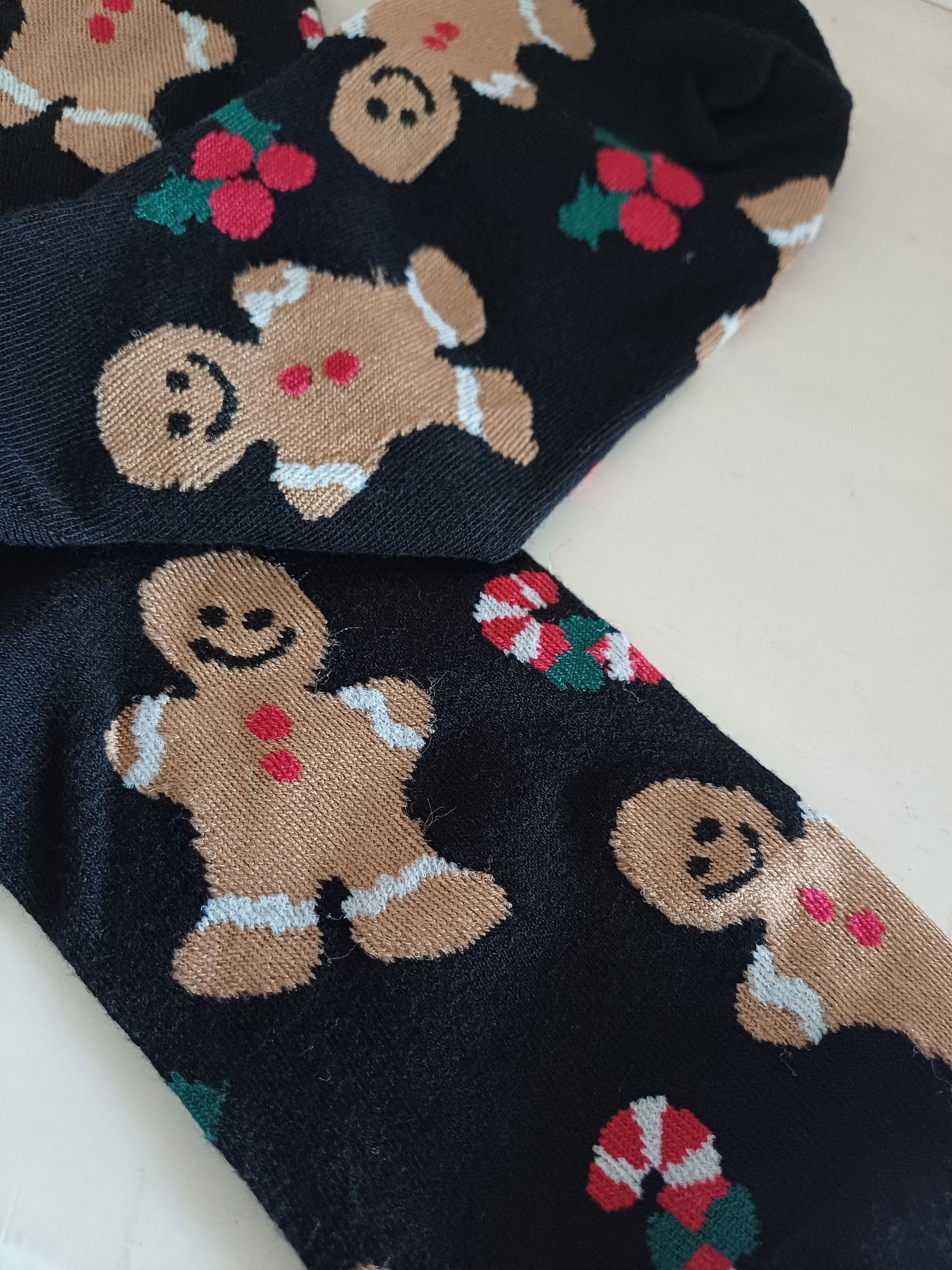 Christmas Socks - Gingerbread man Black (35 - 39)