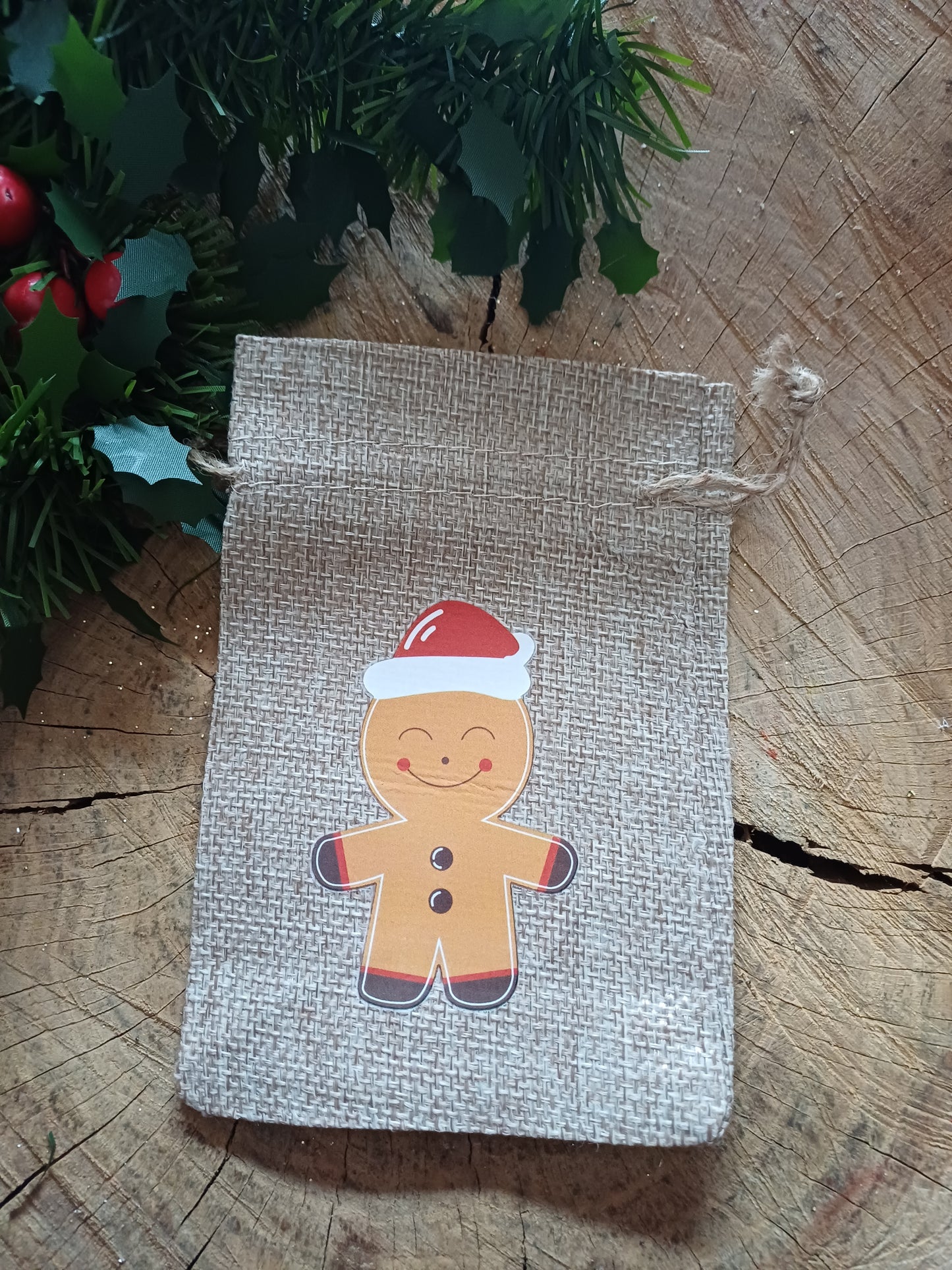 Christmas Wrapping - Hessian gift bag (10 x 15) *Diff Styles