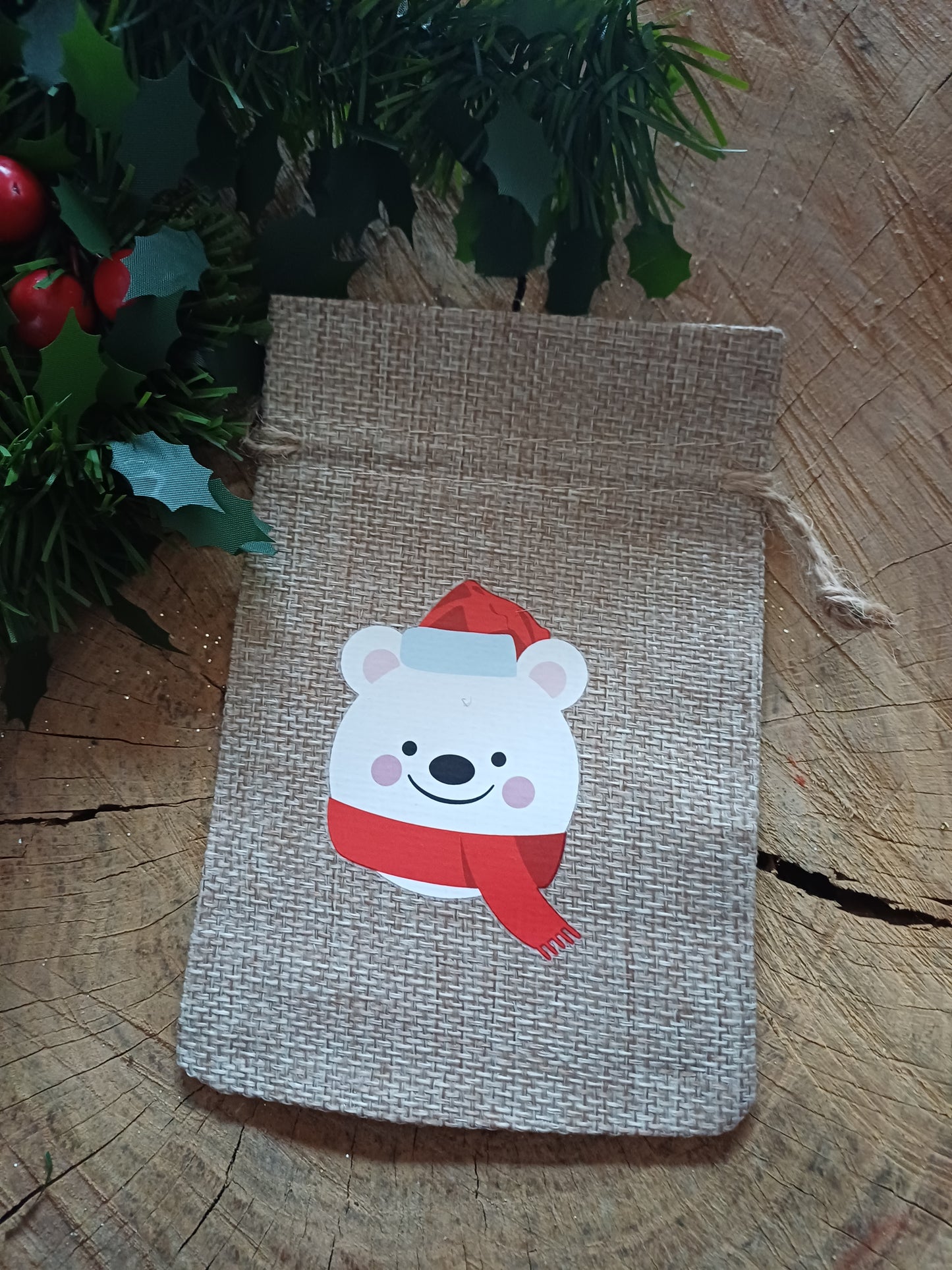 Christmas Wrapping - Hessian gift bag (10 x 15) *Diff Styles