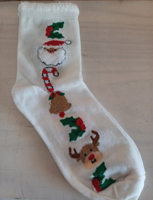 Christmas Socks - Wreath White (35 - 39)