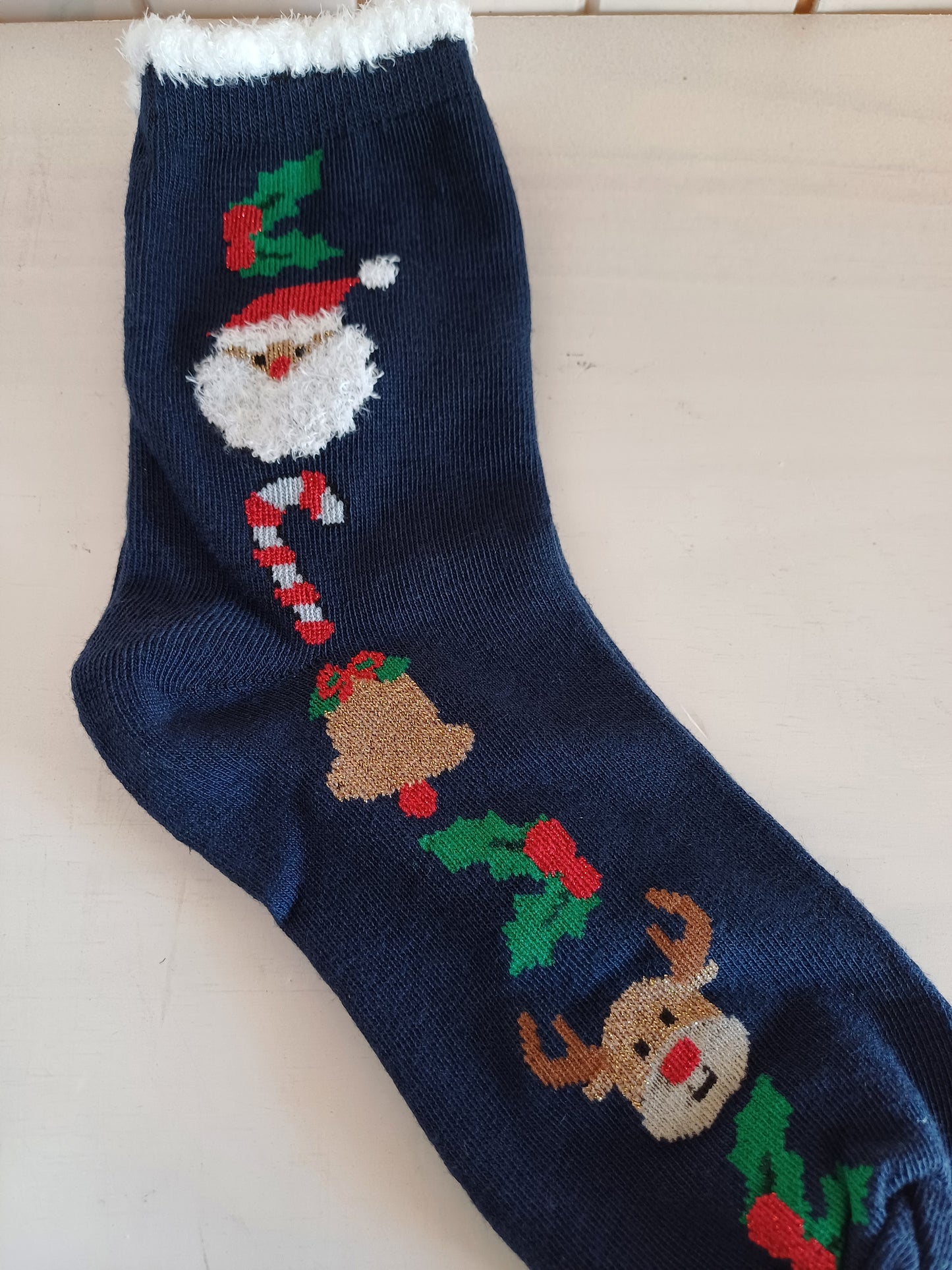 Christmas Socks - Wreath Blue (35 - 39)