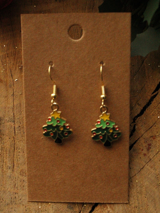 Christmas Earrings - Tree Small