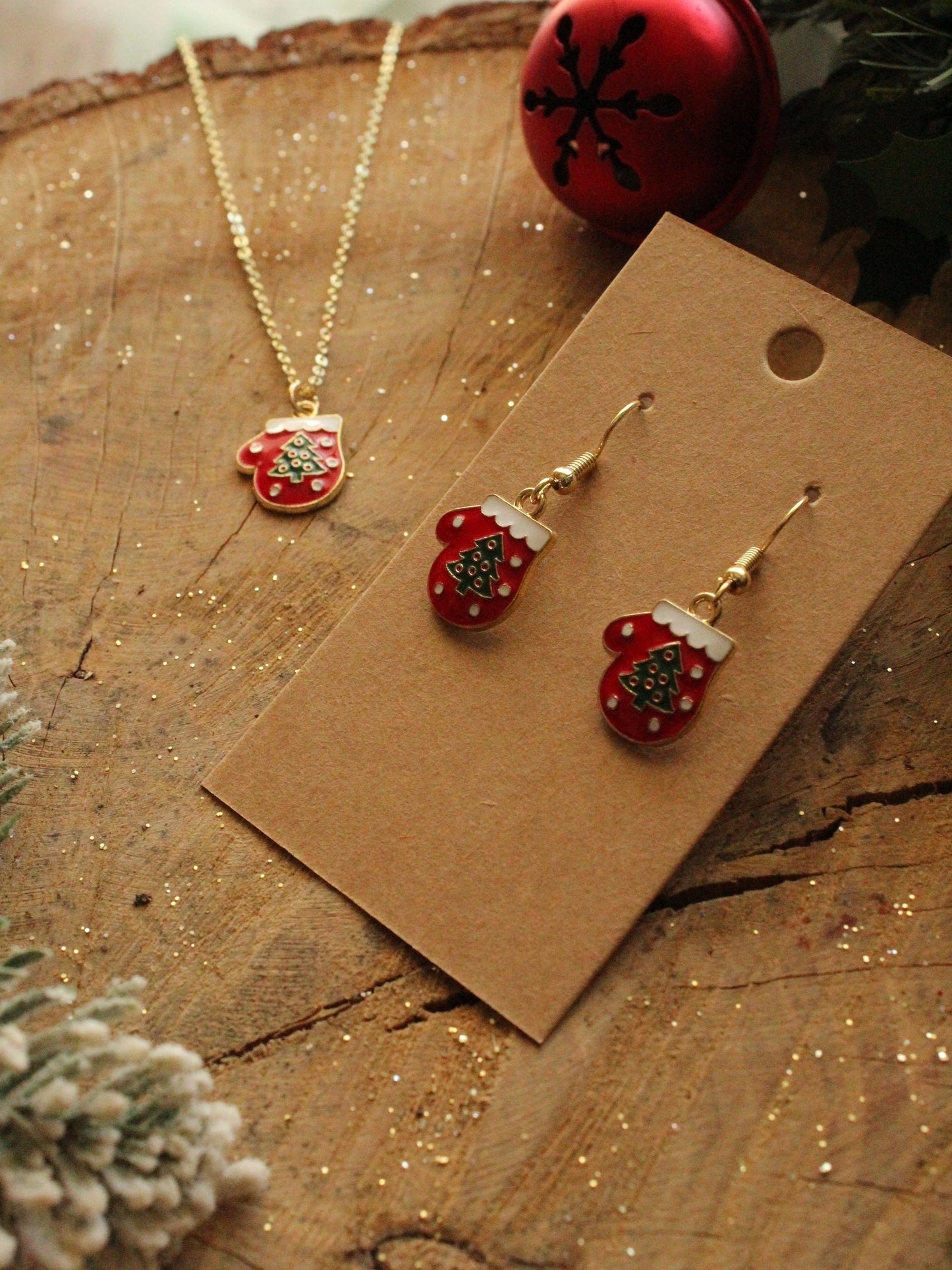 Christmas Earrings - Red Glove