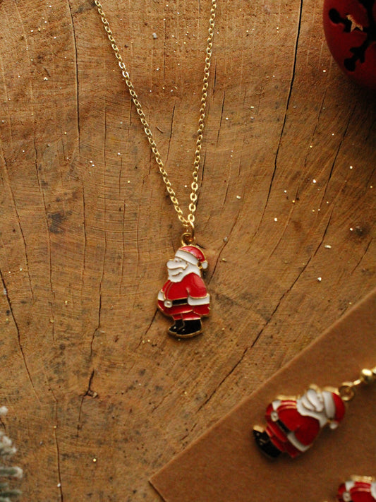 Christmas Necklace - Santa black boots