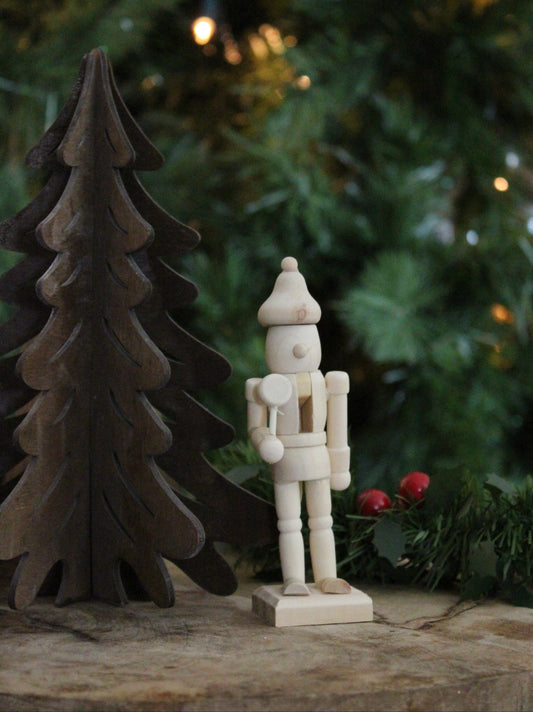 Christmas Nutcracker Ornament -  Natural Wood - Septum Round