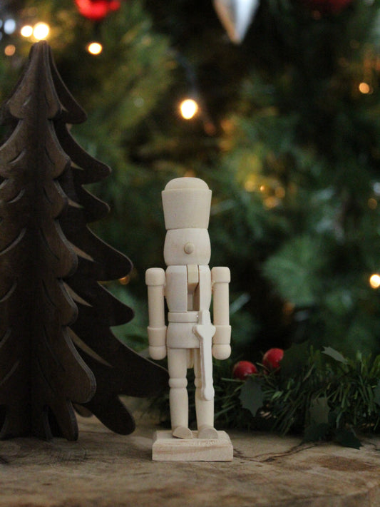 Christmas Nutcracker Ornament - Natural Wood - Sward