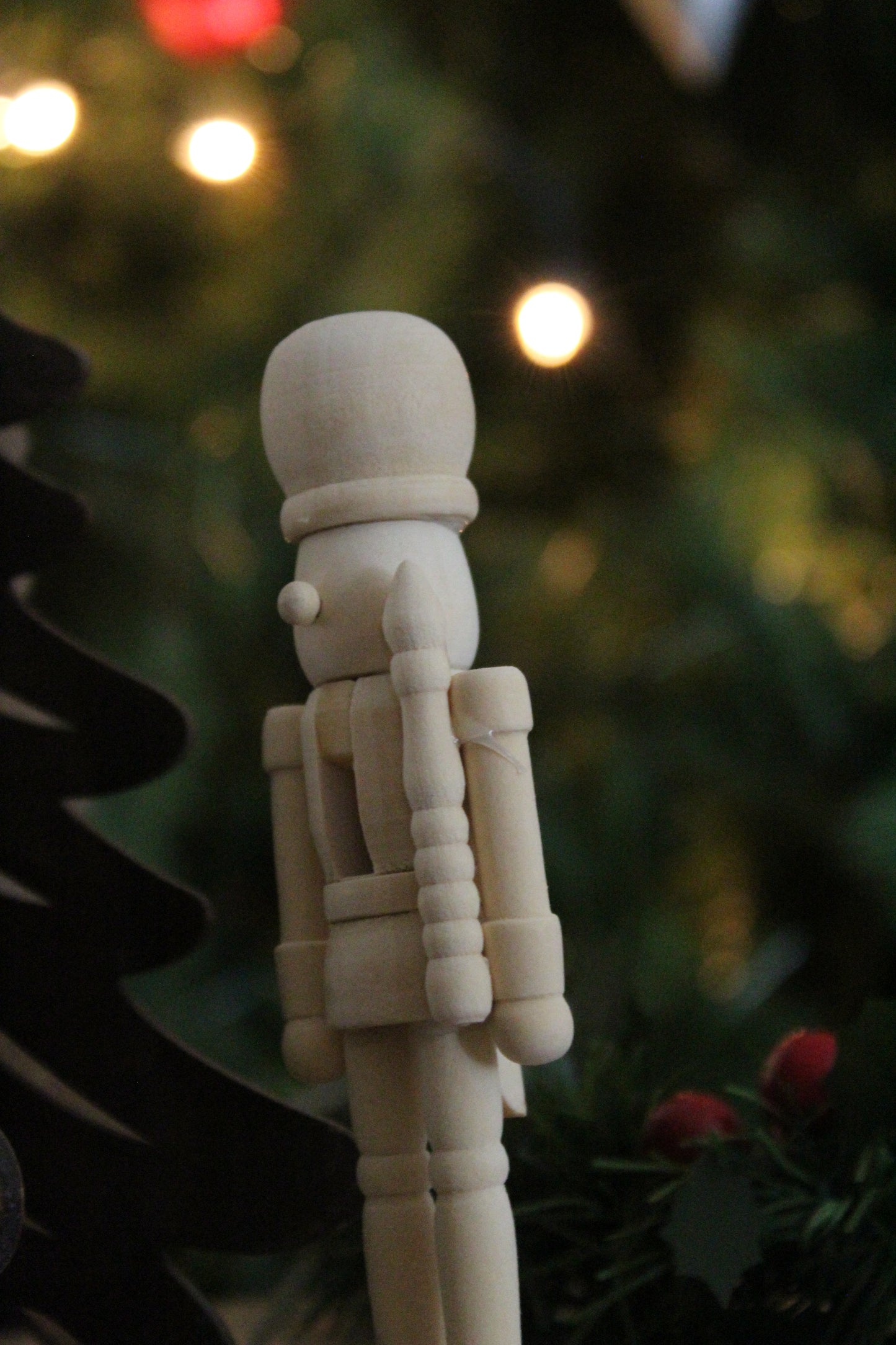 Christmas Nutcracker Ornament -  Natural Wood