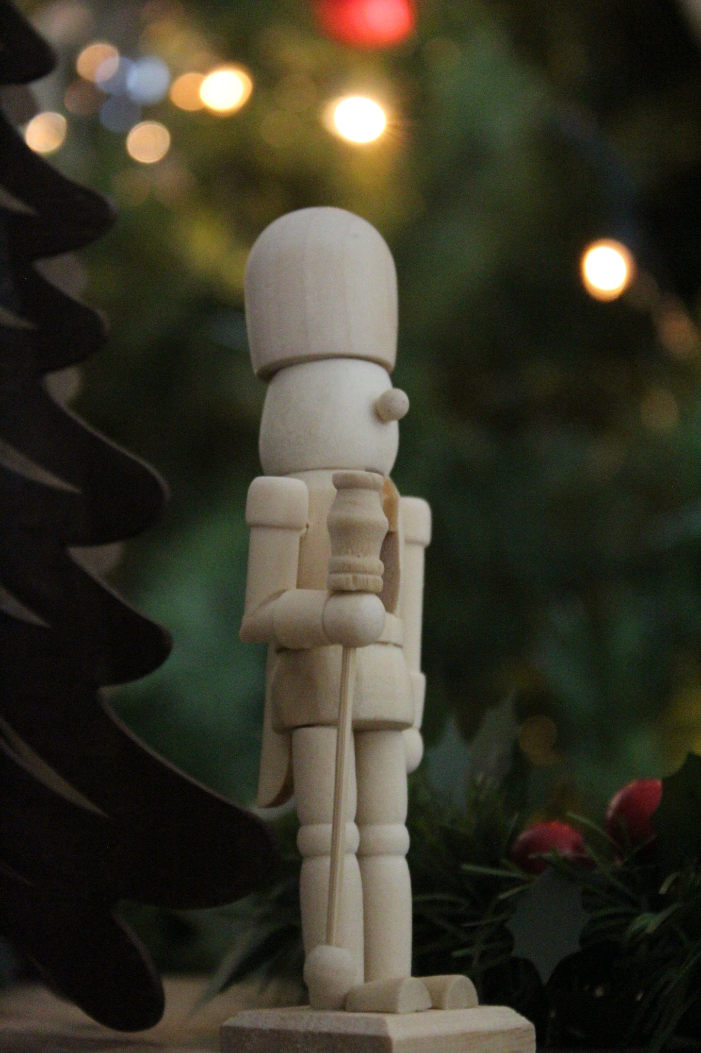 Christmas Nutcracker Ornament -  Natural Wood