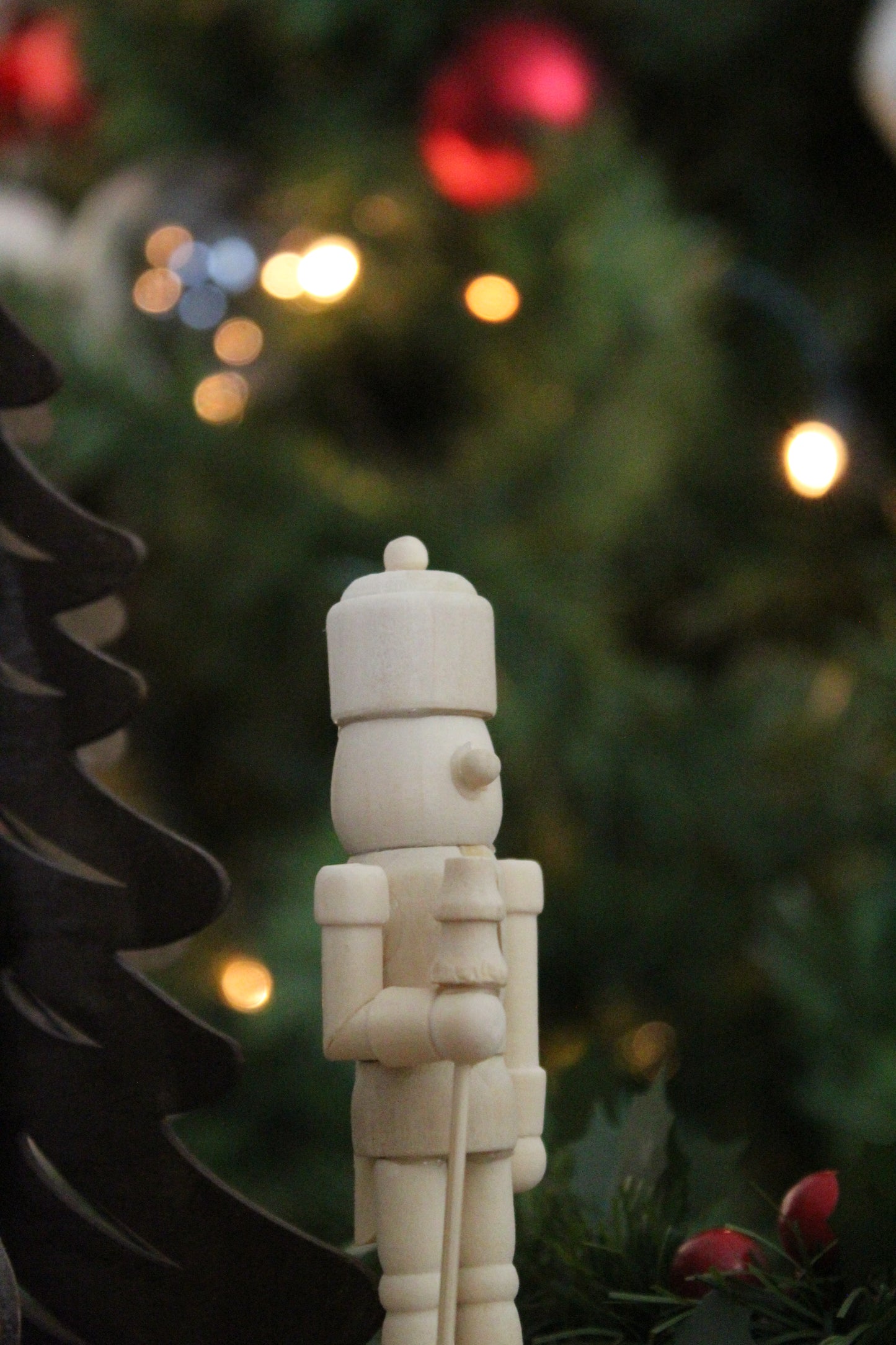 Christmas Nutcracker Ornament -  Natural Wood