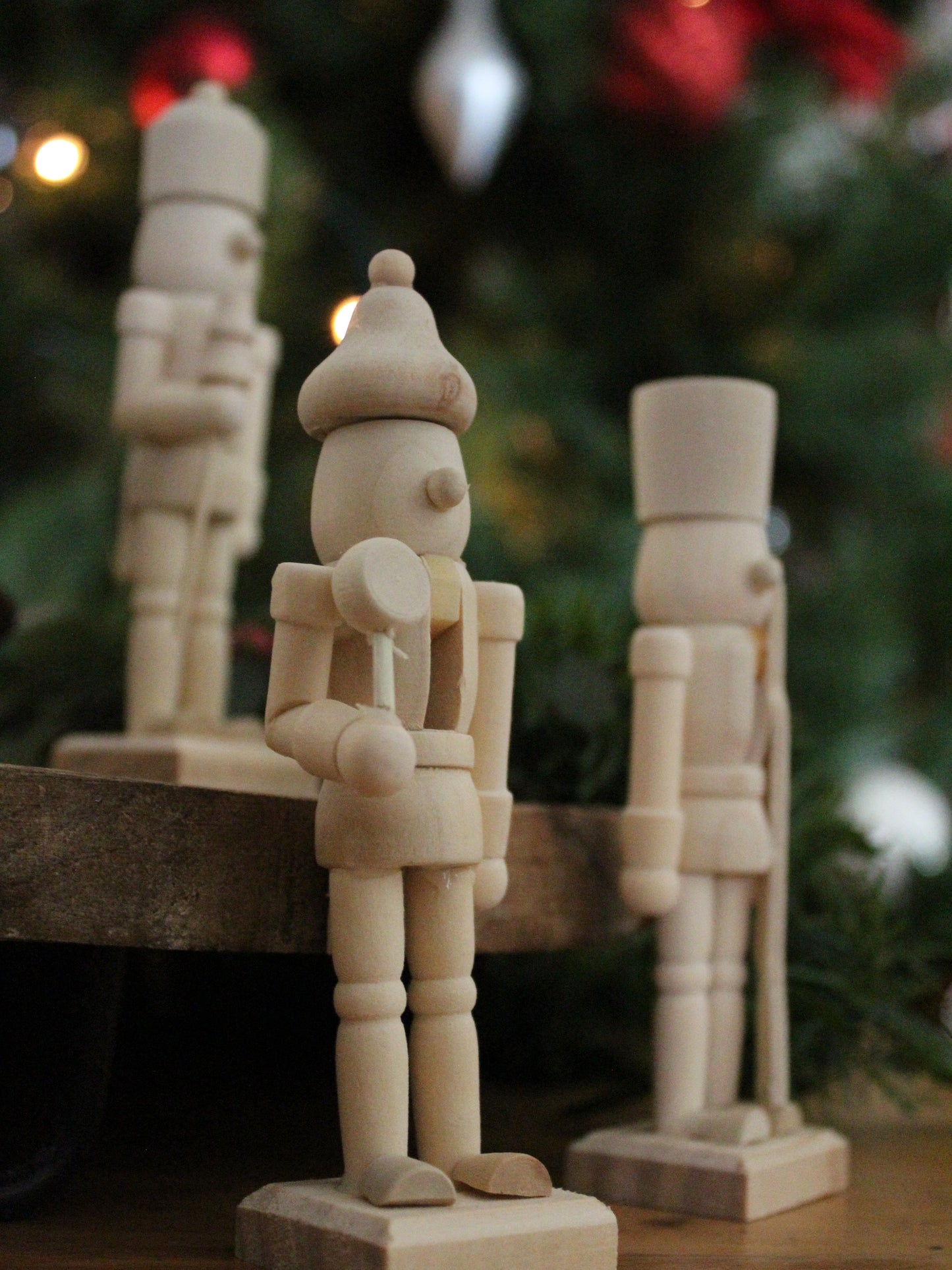 Christmas Nutcracker Ornament -  Natural Wood