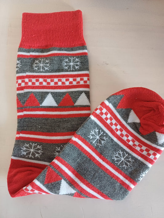 Christmas Socks - Grey Nordic Snowflake (35 - 39)