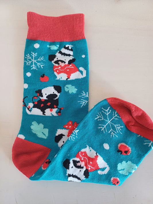 Christmas Socks - Pugs (35 - 39)