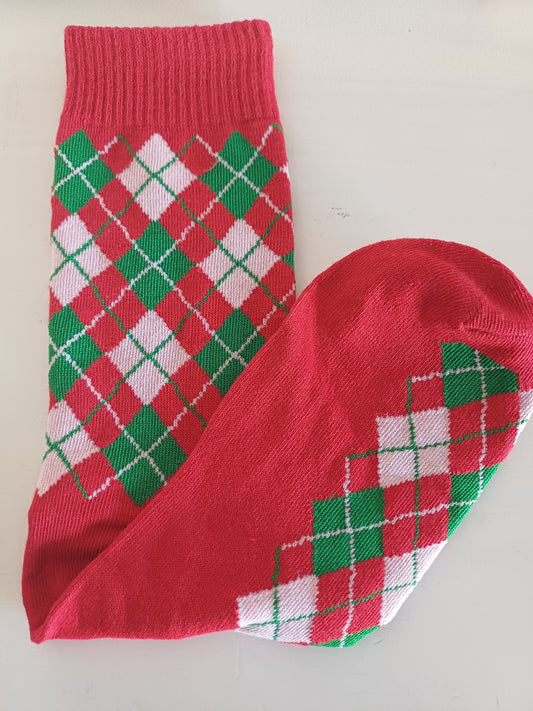 Christmas Socks - Red and green tartan (35 - 39)