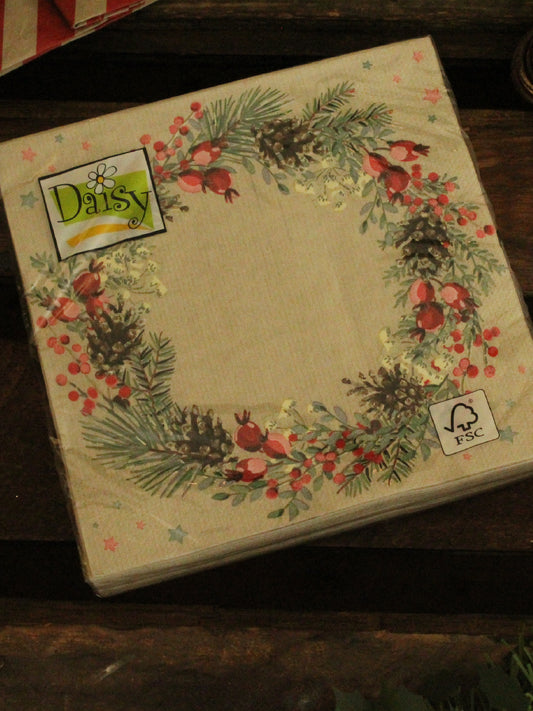 Christmas Serviettes - Wreath