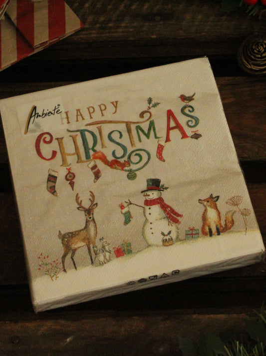Christmas Serviettes - Merry Christmas Fox