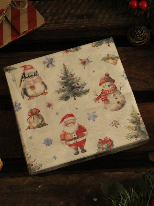 Christmas Serviettes - Snowman & Santa