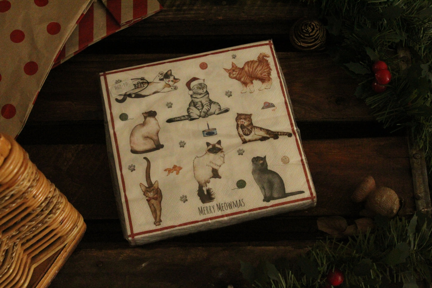 Christmas Serviettes - Merry Meowmas