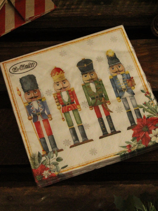 Christmas Serviettes - Nutcracker White