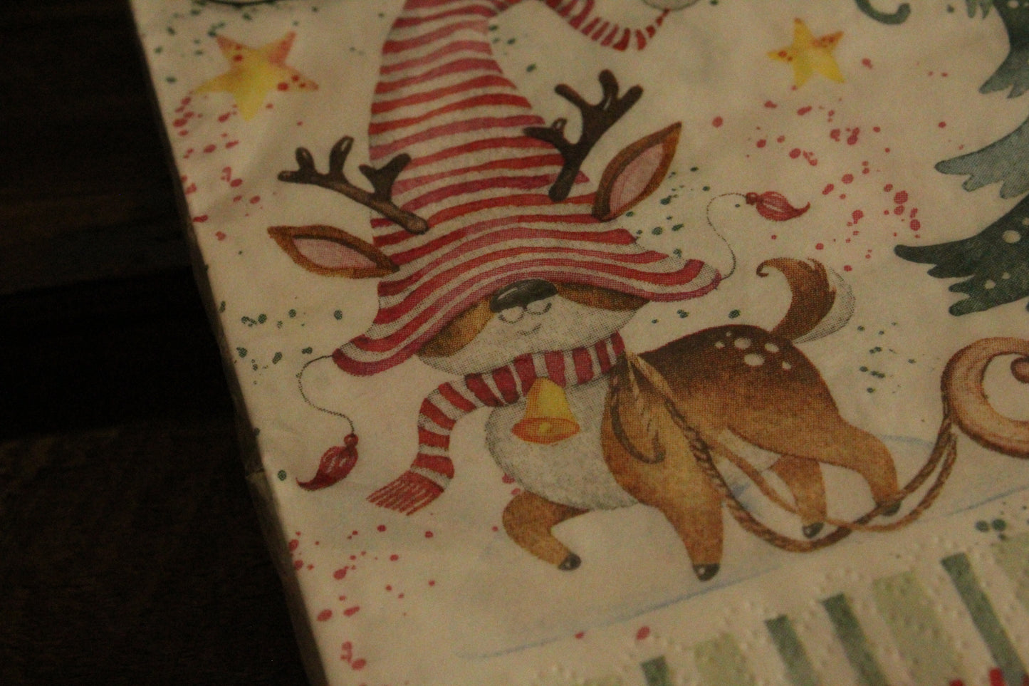 Christmas Serviettes - Gnomes Reindeer