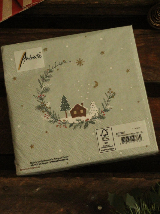 Christmas Serviettes - Moon Wreath