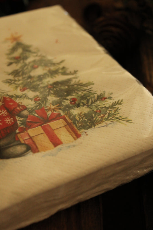 Christmas Serviettes - Gnome White