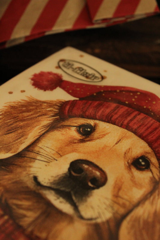 Christmas Serviettes - Dogs White