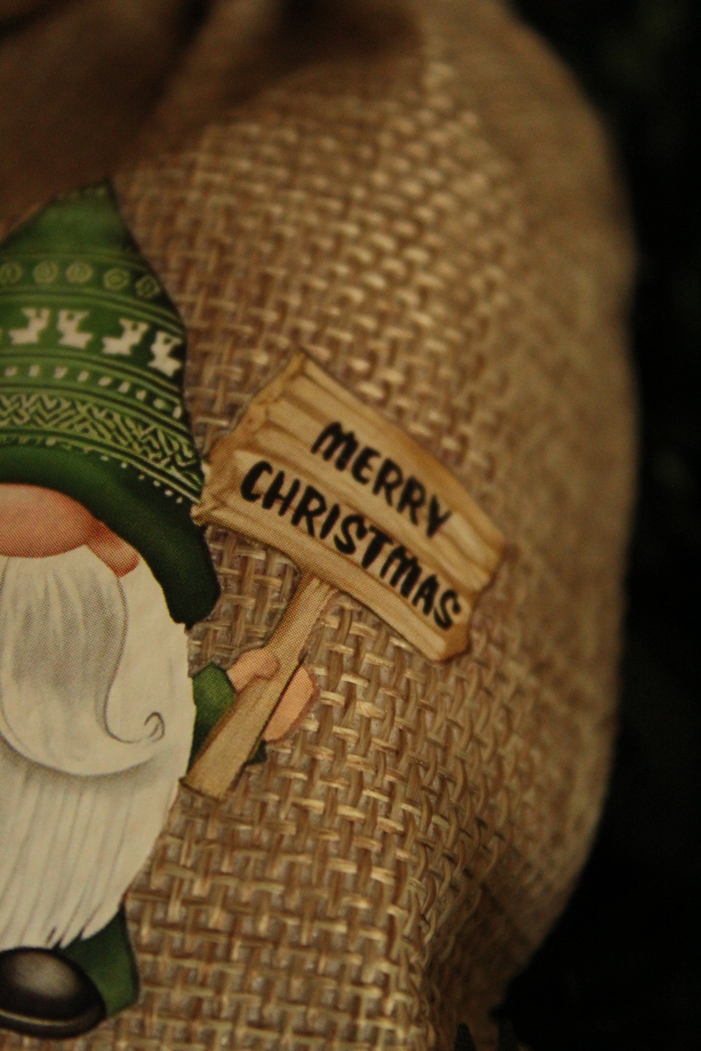 Christmas Wrapping - Hessian gift bag Gnomes (10 x 15) *Diff Styles