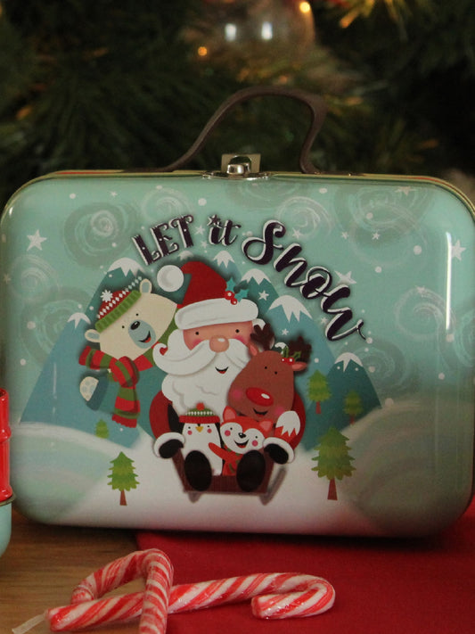 Christmas Tin Suitcase - Let it Snow