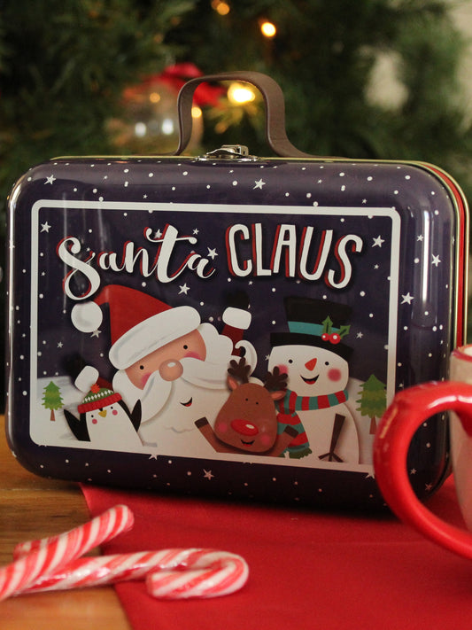 Christmas Tin Suitcase - Santa Clause