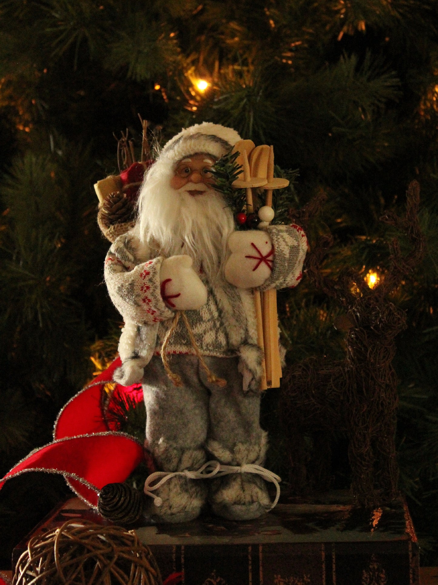 Christmas Santa - Grey 30cm