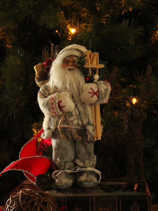 Christmas Santa - Grey 30cm