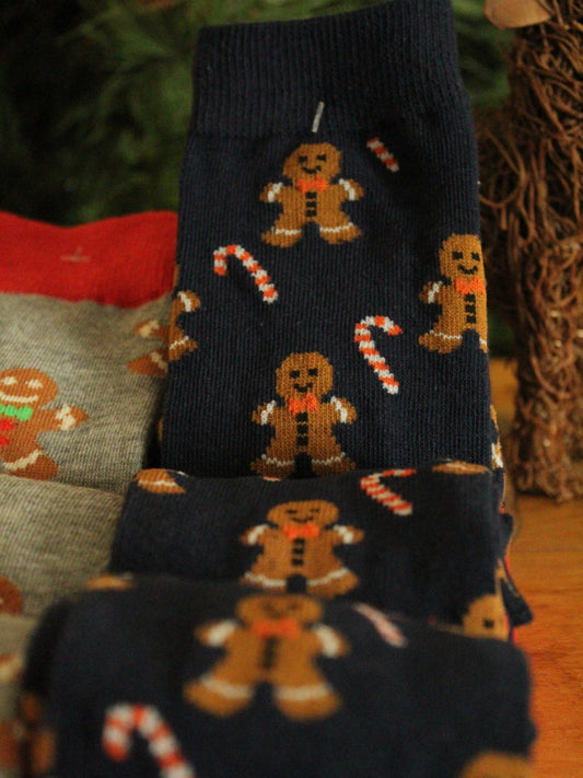Christmas Socks - Gingerbread man and candy cane (35-38)