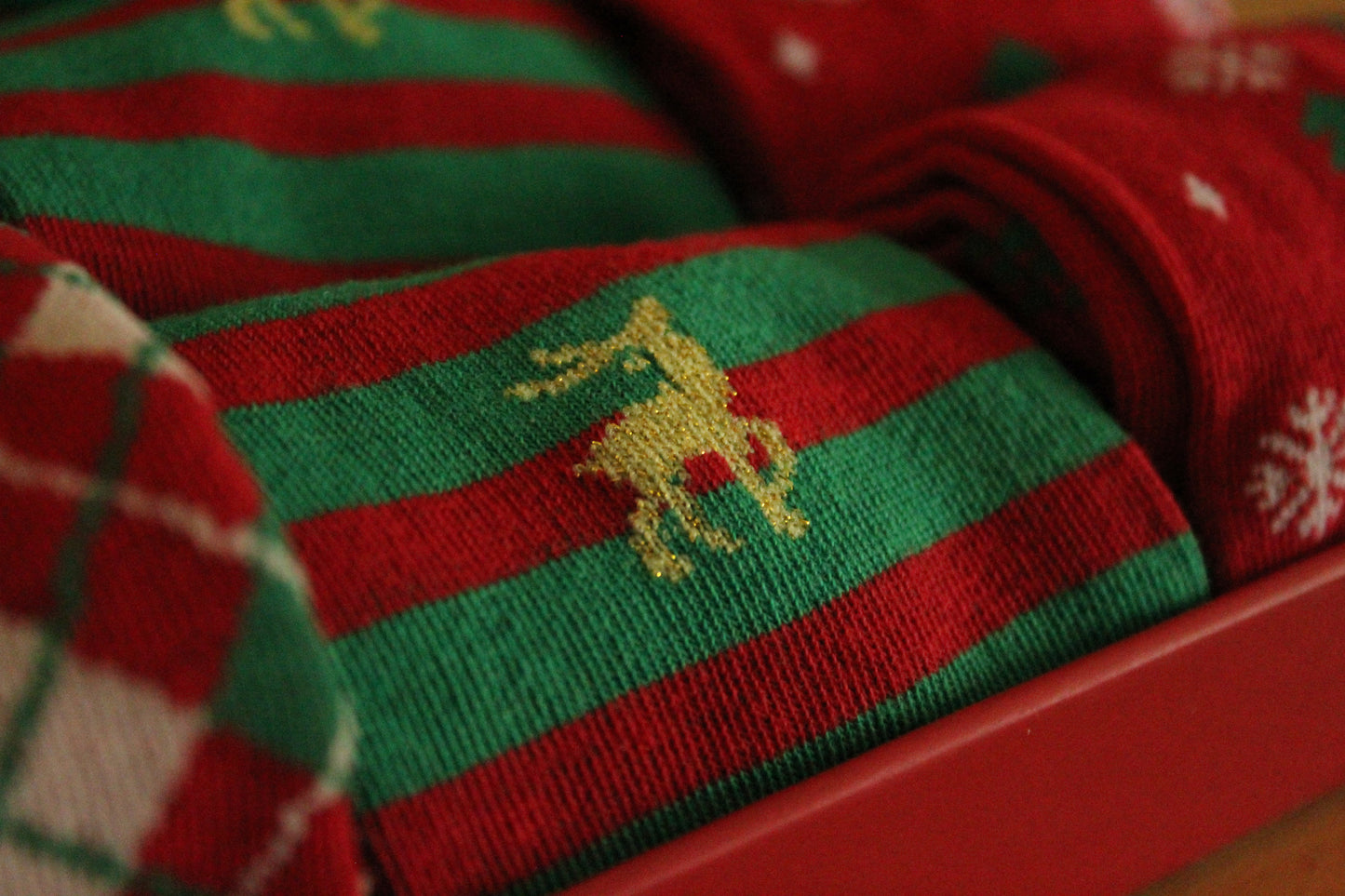 Christmas Socks - Red and green stipe Polo (35 - 39)
